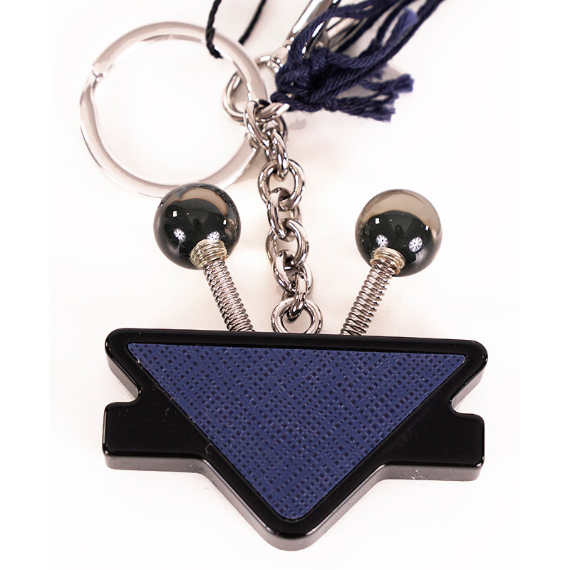 NEW $495 PRADA Blue Saffiano ROBOT GOOGLY EYE Resin Key Chain Trick BAG CHARM NIB