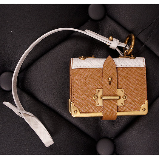 NEW $725 PRADA Tan Saffiano Leather CAHIER NOTEBOOK JOURNAL Keyring Trick CHARM
