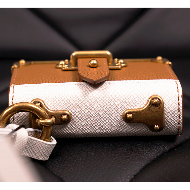 NEW $725 PRADA Tan Saffiano Leather CAHIER NOTEBOOK JOURNAL Keyring Trick CHARM