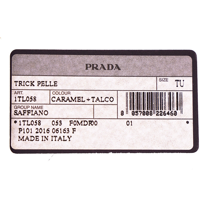 NEW $725 PRADA Tan Saffiano Leather CAHIER NOTEBOOK JOURNAL Keyring Trick CHARM