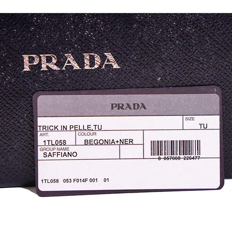 NEW $725 PRADA Pink Saffiano Leather CAHIER NOTEBOOK JOURNAL Keyring Trick CHARM
