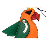 NEW $390 PRADA Papaya Orange Saffiano Leather TROPICAL PARROT KEYRING Bag TRICK