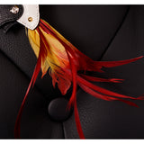 NEW $390 PRADA White Yellow Saffiano Leather TROPICAL PARROT KEYRING Bag TRICK