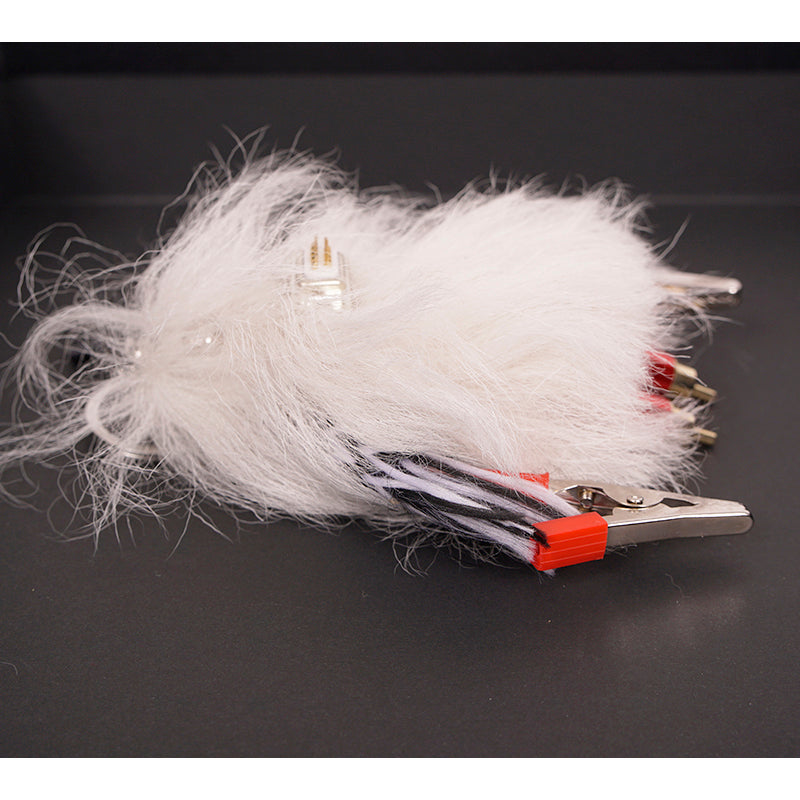 NEW $725 PRADA White Shearling RUFUS YETI MONSTER ROBOT Metal Keyring Trick BAG CHARM