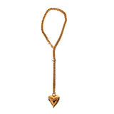 NEW $450 VERSACE Runway Gold Tone TRIBUTE Dangle Heart Curb Link BRACELET ANKLET