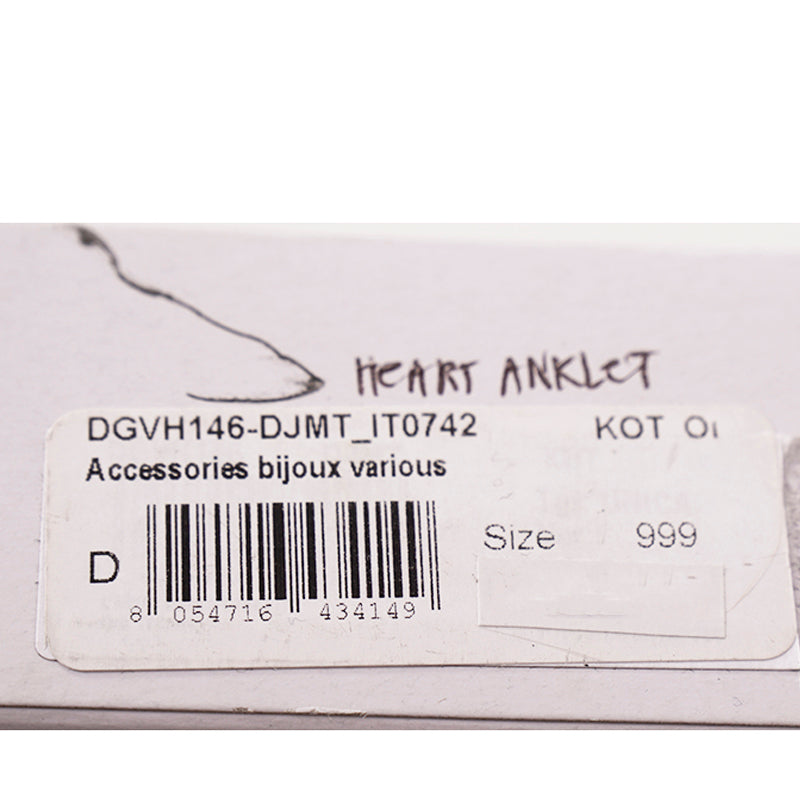 NEW $450 VERSACE Runway Gold Tone TRIBUTE Dangle Heart Curb Link BRACELET ANKLET