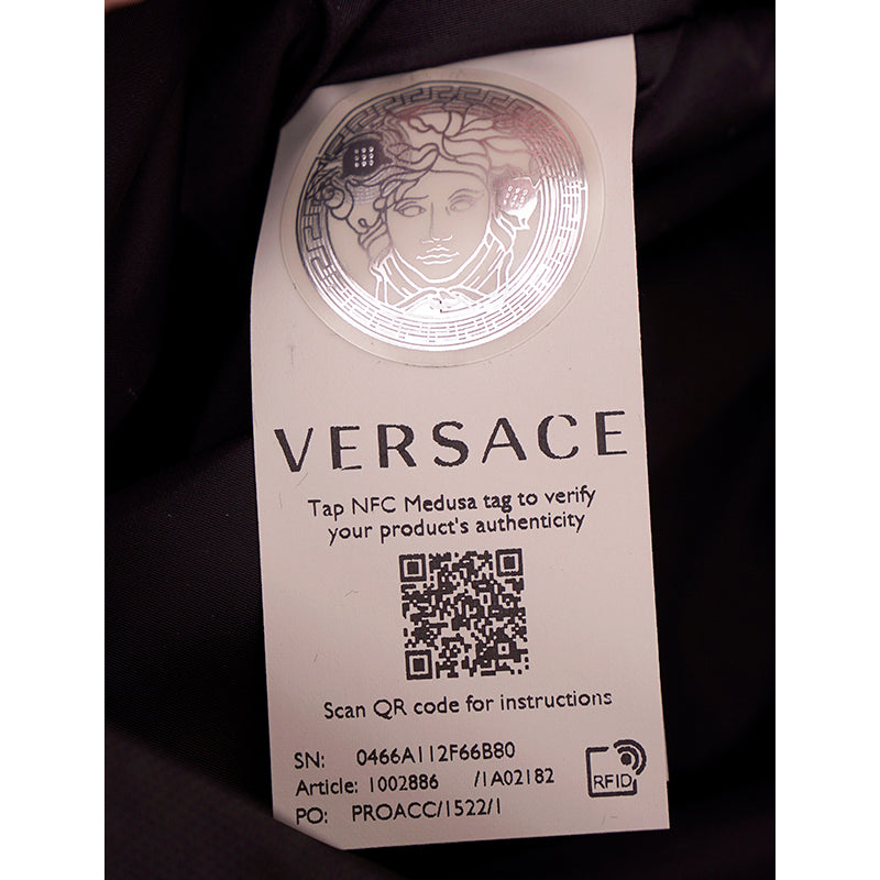 NEW $1,150 VERSACE Black GOLD BAROCCC MEDUSA Signature Print VIRTUS V BACKPACK