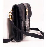 NEW 1990's GIANNI VERSACE Vintage Black Nylon MEDUSA Croc Embossed CROSSBODY BAG