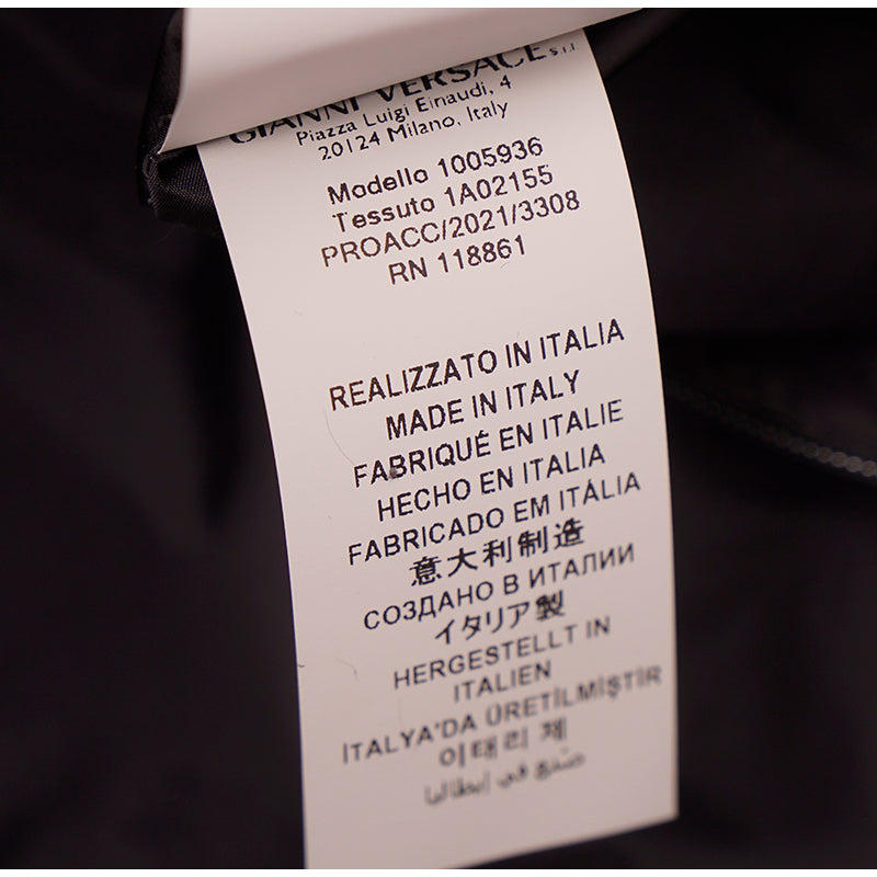 NEW $1,250 VERSACE Blue Nylon GOLD MEDUSA LOGO MEDALLION Leather Straps TOTE BAG