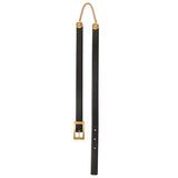 105/42 NEW $725 VERSACE Gold Tone MEDUSA CHAIN-EMBELLISHED Black Leather Waist BELT