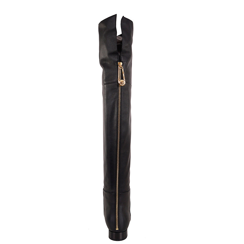 ブーツその他 VERSACE STIVALE IN PELLE CON SAFETY PIN Versace Safety Pin Boot in Calfskin Leather – LOZURI®
