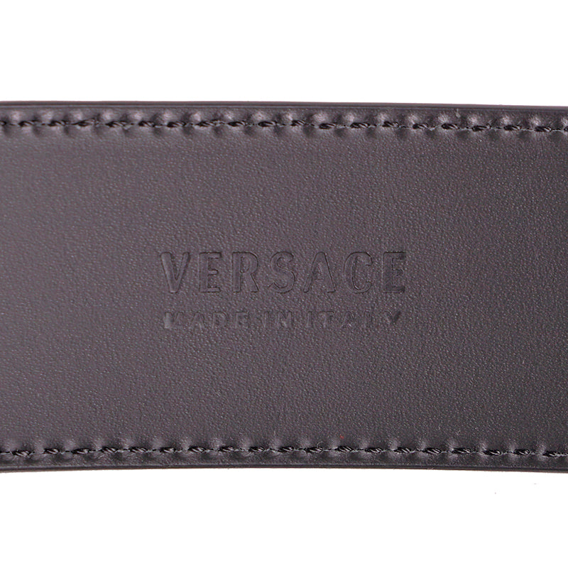 28/70 NEW $425 VERSACE Black Grainy Leather GOLD MEDUSA LOGO Classic WAIST BELT