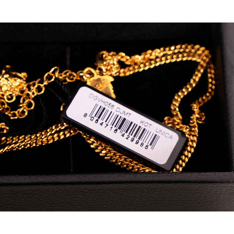 NEW $1095 VERSACE RUNWAY Brass SAFETY PIN MEDUSA HEART Logo BODY CHAIN Necklace