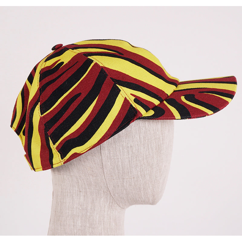 60 L NEW $425 VERSACE Mens Black Yellow Red EXOTIC ANIMAL PRINT BASEBALL CAP HAT