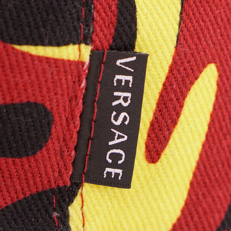 60 L NEW $425 VERSACE Mens Black Yellow Red EXOTIC ANIMAL PRINT BASEBALL CAP HAT