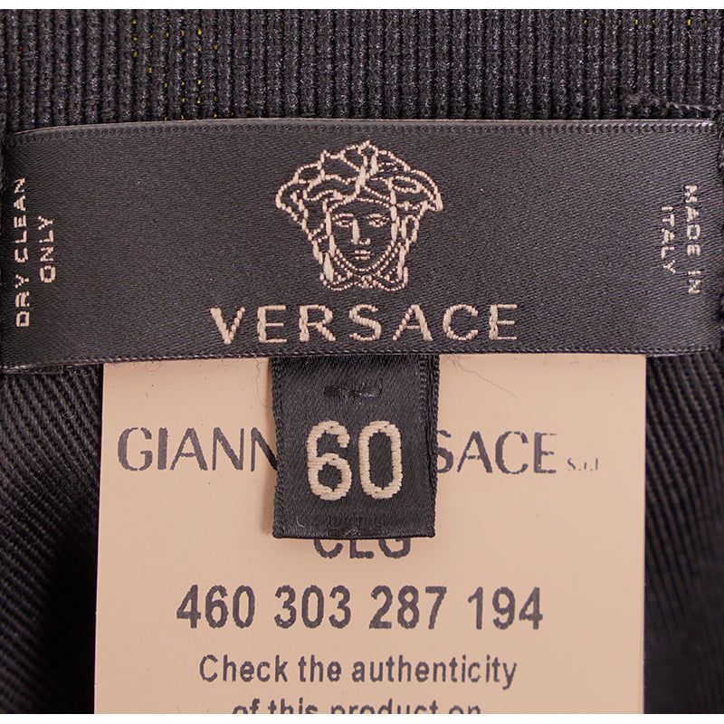 60 L NEW $425 VERSACE Mens Black Yellow Red EXOTIC ANIMAL PRINT BASEBALL CAP HAT