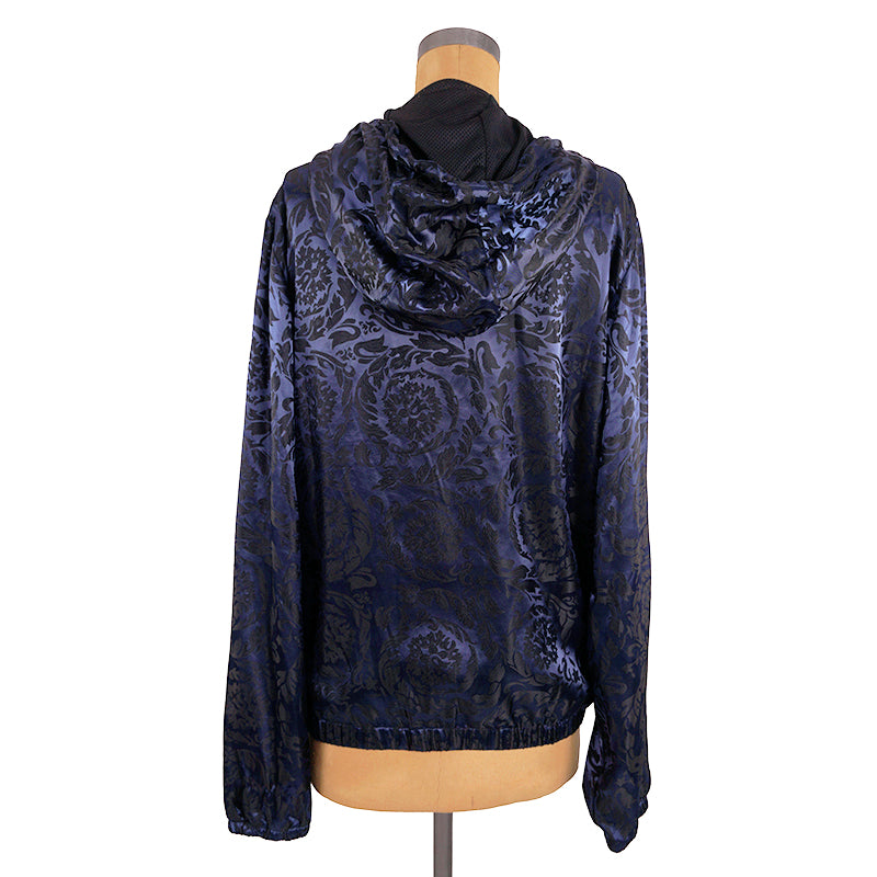 M NEW $1,395 VERSACE Beachwear Blue BAROCCO JACQUARD Windbreaker JACKET