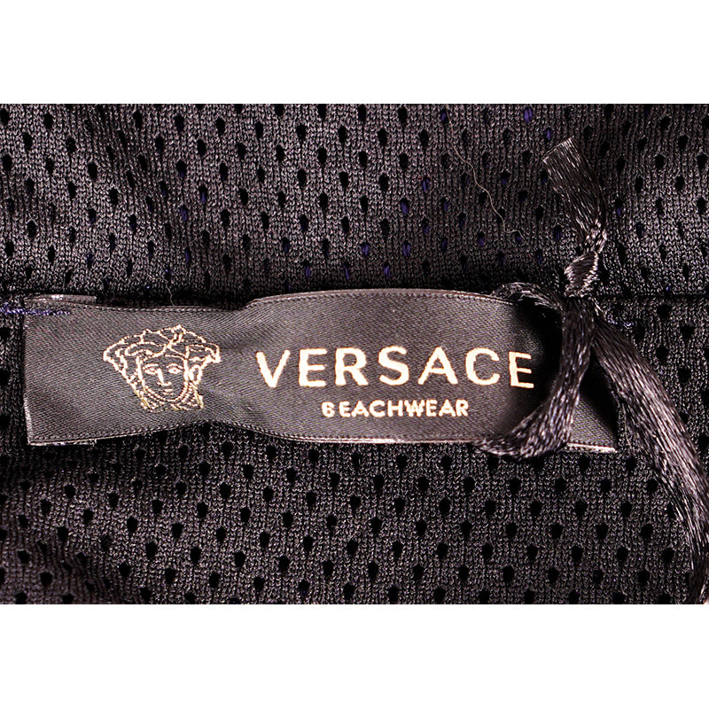 M NEW $1,395 VERSACE Beachwear Blue BAROCCO JACQUARD Windbreaker JACKET