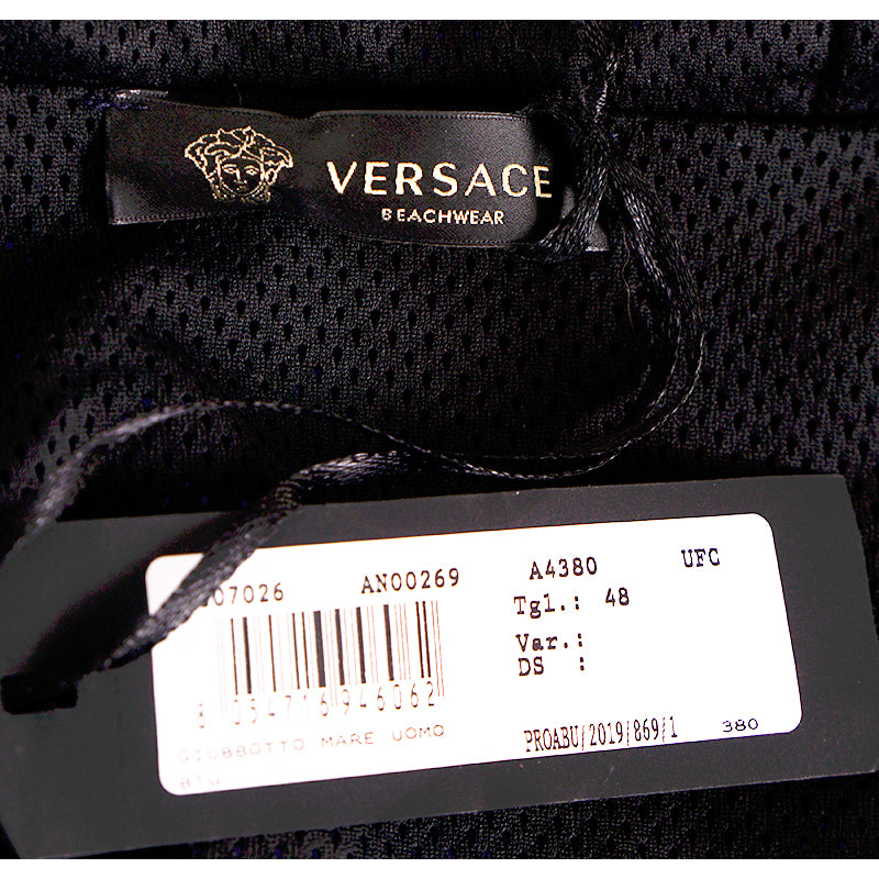 M NEW $1,395 VERSACE Beachwear Blue BAROCCO JACQUARD Windbreaker JACKET