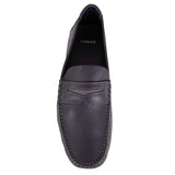 NEW $695 VERSACE Men's Slate Blue Leather Slip On Driving LOAFERS