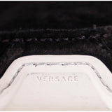 41.5 US 8.5 NEW $825 VERSACE Black Suede MEDUSA LOGO Driver CHAIN REACTION LOAFERS