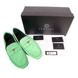 45 US 12 NEW $750 VERSACE Mens Mint MEDUSA Leather Slip On DRIVING PENNY LOAFERS