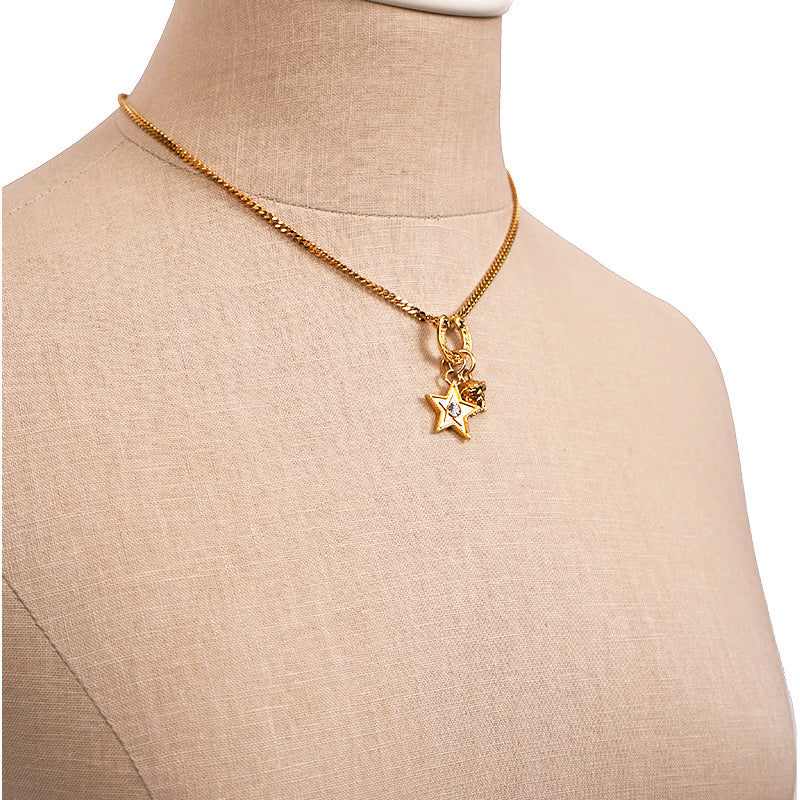 NEW $650 VERSACE RUNWAY Tribute WESTERN HORSESHOE MEDUSA LOGO Charm NECKLACE NIB