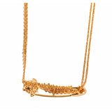 NEW $625 VERSACE TRIBUTE Gold Tone MEDUSA SAFETY PIN Charm Double Link NECKLACE