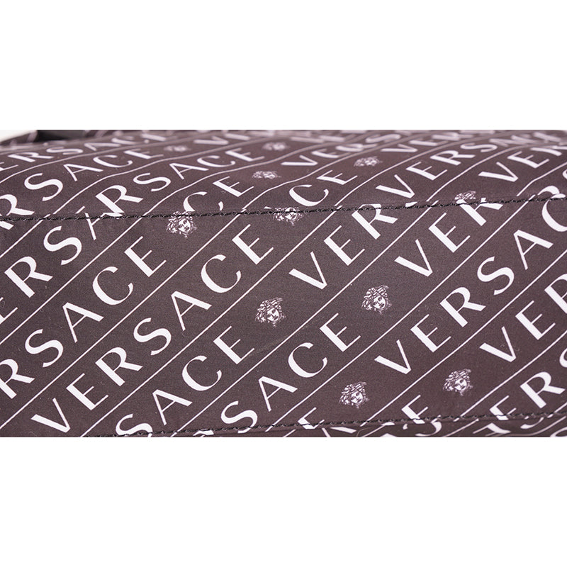 NEW $550 VERSACE Black & White Nylon MEDUSA LOGO Pouch Cosmetic/Wash Travel BAG
