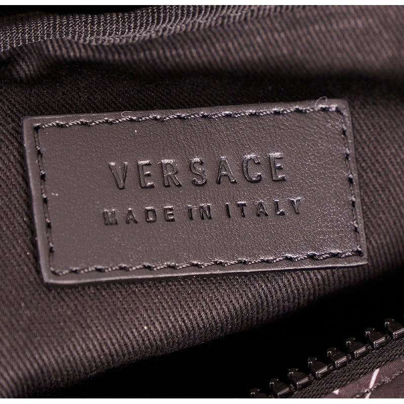 NEW $550 VERSACE Black & White Nylon MEDUSA LOGO Pouch Cosmetic/Wash Travel BAG