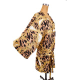 NEW $2195 VERSACE Unisex Barocco Animalier Belted Kimono SILK BATH Dressing ROBE