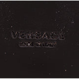 38 NEW $695 VERSACE Black Leather GOLD BAROQUE FLORAL Slide FLATS SANDALS NIB