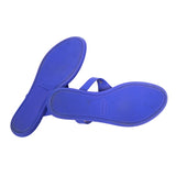 sz 37.5 NEW $350 VERSACE Blue Rubber MEDUSA LOGO Flip Flops Pool JELLY SANDALS