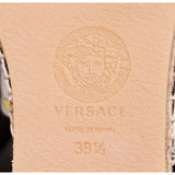 38.5 NEW $495 VERSACE Tresor de la Mer Canvas Leather LA MEDUSA Espadrille MULES
