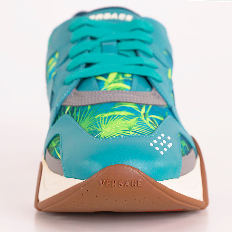 42 US 9 NEW $995 VERSACE Mens Tropical JUNGLE PRINT Squalo Chunky Soles SNEAKERS