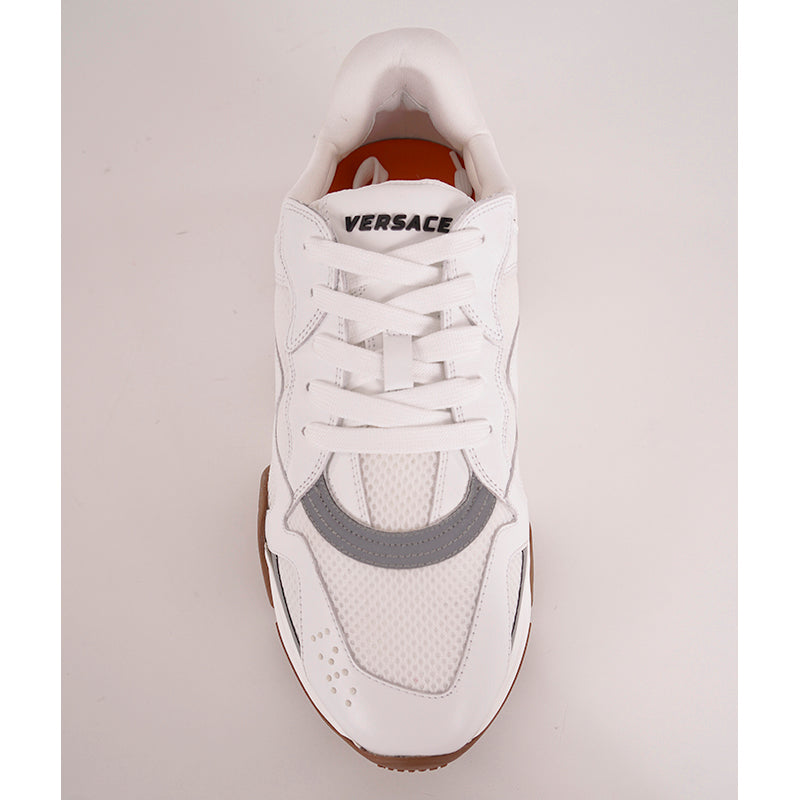 43.5 10.5 NEW $995 VERSACE Mens RUNWAY White Leather Mesh SQUALO Chunky SNEAKERS