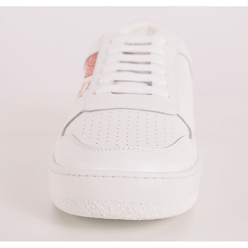 46 US 13 NEW $780 VERSACE Men's White SPLIT LOGO Low Top Tennis Shoes SNEAKERS