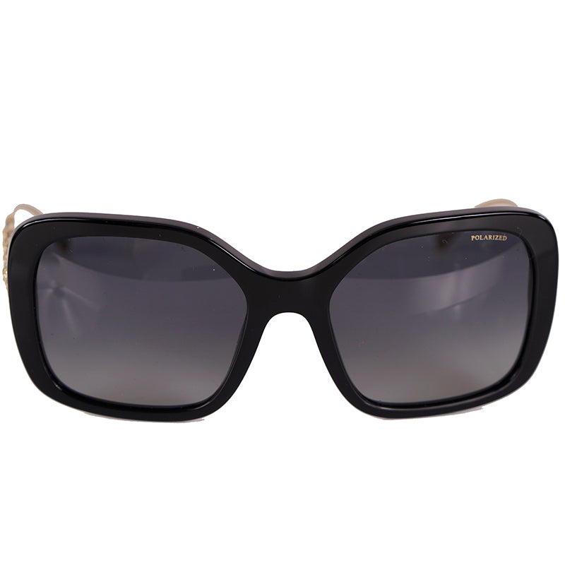 NEW $410 VERSACE Black Plastic GOLD MEDUSA LOGO MEDALLIONS Oversized SUNGLASSES