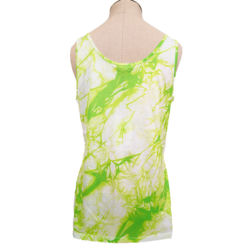 40 NEW $495 VERSACE RUNWAY Jungle Green LIME TIE DYE LOGO Sleeveless TANK TOP