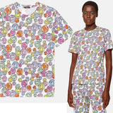 sz 38 NEW $690 VERSACE Woman's White AMPLIFIED MEDUSA LOGO PRINT T-Shirt Tee TOP