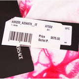 sz 42 NEW $675 VERSACE RUNWAY Pink TIE DYE Signature LOGO Jersey Soft KNIT TOP