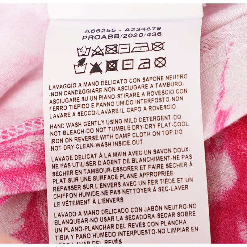 sz 42 NEW $675 VERSACE RUNWAY Pink TIE DYE Signature LOGO Jersey Soft KNIT TOP