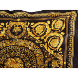 NEW  VERSACE Gold BARROCCO SILK SCARF Brass MEDUSA HOOP Pierced EARRINGS NIB