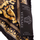 NEW  VERSACE Gold BARROCCO SILK SCARF Brass MEDUSA HOOP Pierced EARRINGS NIB