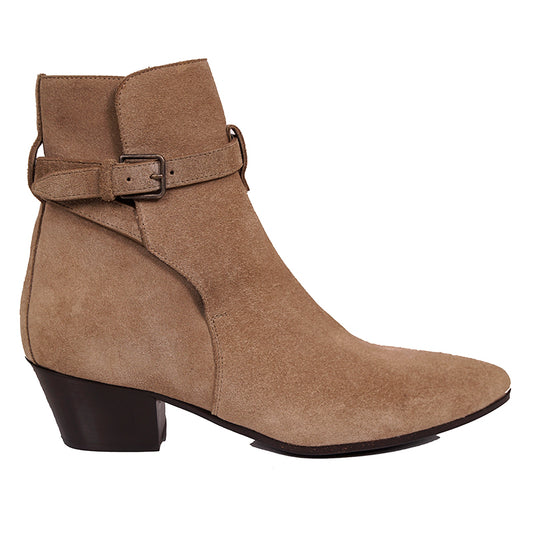 38 NEW $895 SAINT LAURENT Rustic Brown Suede Leather West Jodhpur 40 Ankle BOOTS