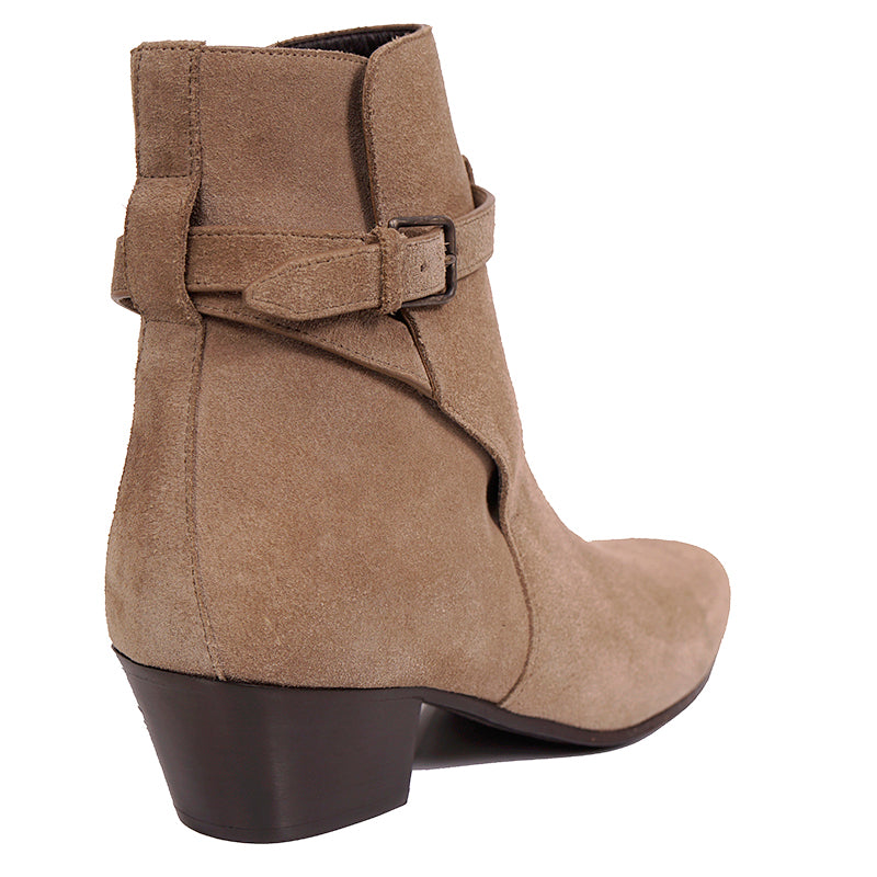 38 NEW $895 SAINT LAURENT Rustic Brown Suede Leather West Jodhpur 40 Ankle BOOTS
