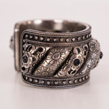 NEW $995 SAINT LAURENT Marrakech Black AGATE Antique AGED FINISH CUFF BRACELET