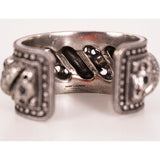 NEW $995 SAINT LAURENT Marrakech Black AGATE Antique AGED FINISH CUFF BRACELET