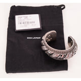 NEW $995 SAINT LAURENT Marrakech Black AGATE Antique AGED FINISH CUFF BRACELET