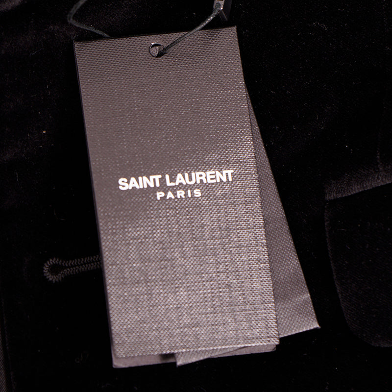 50 NEW $2350 SAINT LAURENT Men's Black Cotton Two-Button Velvet VELVETEEN JACKET